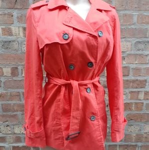 Coral cotton Trench Jacket Nwt M